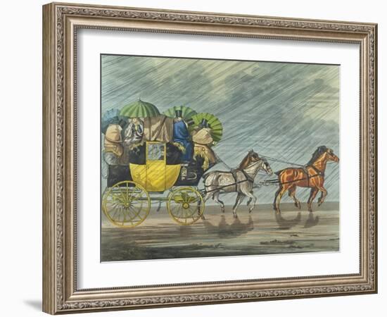 A Bath Coach, Aquatinted by George Hunt-Henry Thomas Alken-Framed Giclee Print