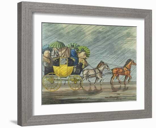 A Bath Coach, Aquatinted by George Hunt-Henry Thomas Alken-Framed Giclee Print