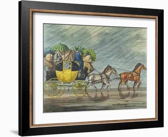 A Bath Coach, Aquatinted by George Hunt-Henry Thomas Alken-Framed Giclee Print