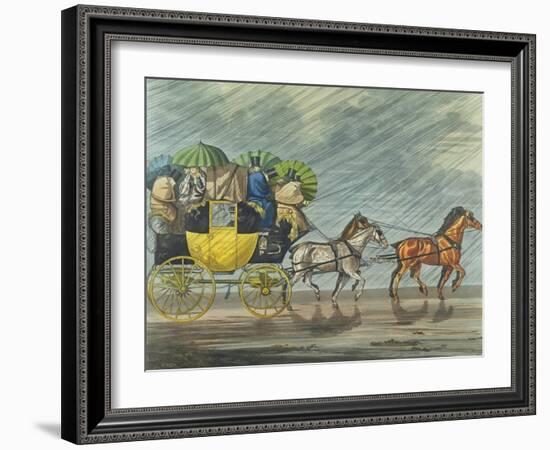 A Bath Coach, Aquatinted by George Hunt-Henry Thomas Alken-Framed Giclee Print