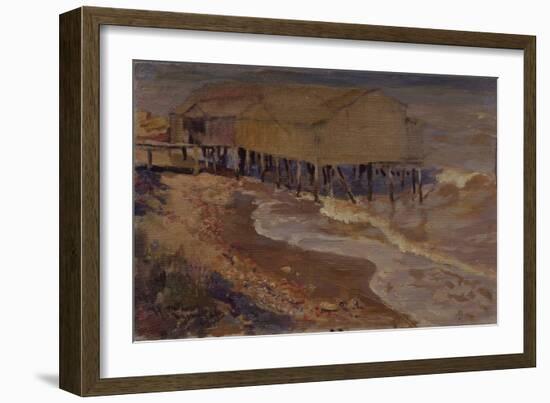 A Bath House at the Beach-Nikolai Dmitrievich Kuznetsov-Framed Giclee Print