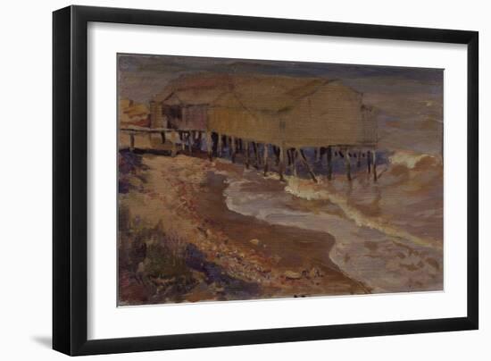 A Bath House at the Beach-Nikolai Dmitrievich Kuznetsov-Framed Giclee Print