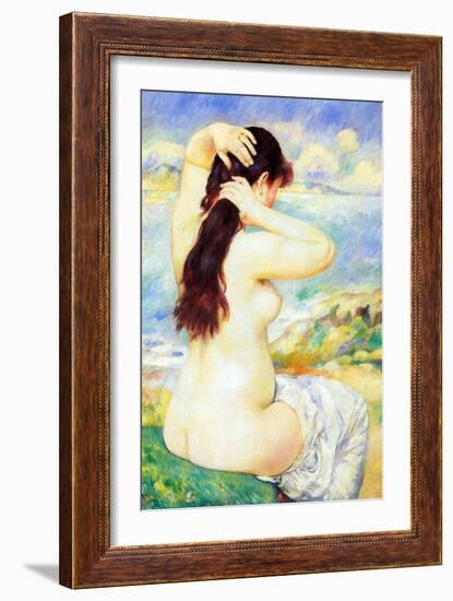 A Bather-Pierre-Auguste Renoir-Framed Art Print