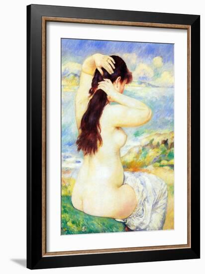 A Bather-Pierre-Auguste Renoir-Framed Art Print