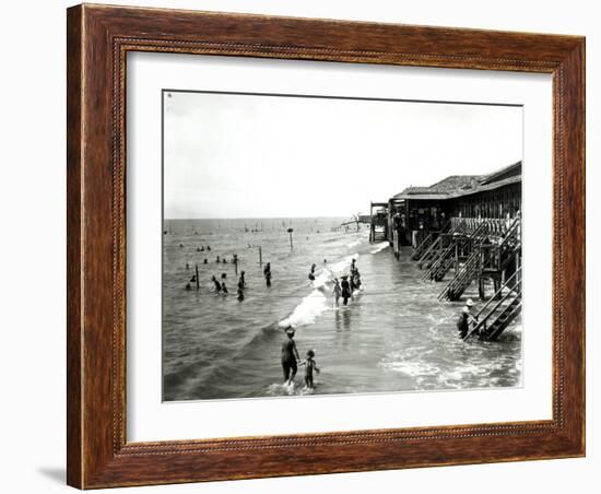 A Bathing Establishment Viewed from the Sea, the Lido-null-Framed Giclee Print