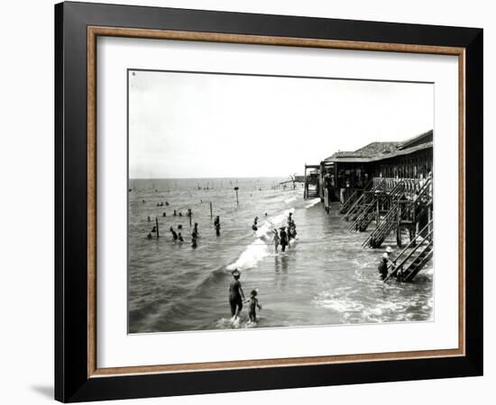 A Bathing Establishment Viewed from the Sea, the Lido-null-Framed Giclee Print