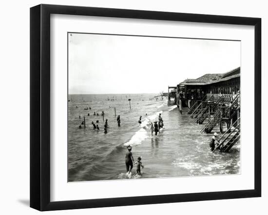 A Bathing Establishment Viewed from the Sea, the Lido-null-Framed Giclee Print