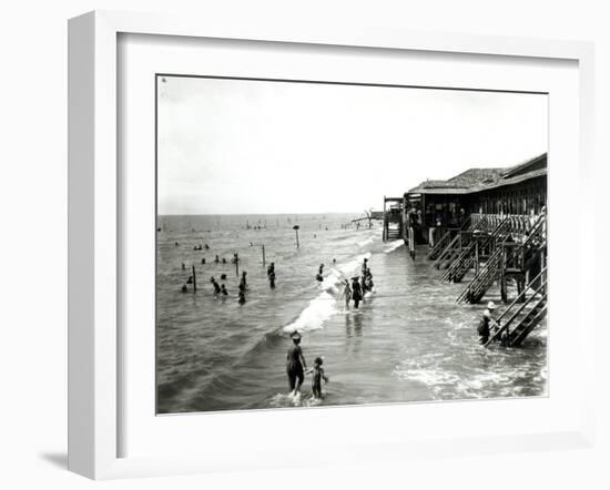 A Bathing Establishment Viewed from the Sea, the Lido-null-Framed Giclee Print