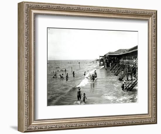 A Bathing Establishment Viewed from the Sea, the Lido-null-Framed Giclee Print