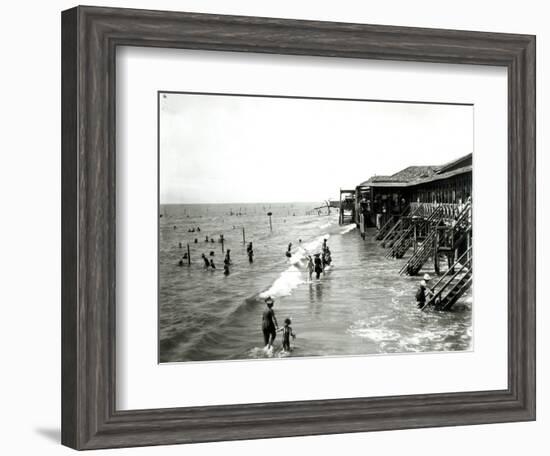 A Bathing Establishment Viewed from the Sea, the Lido-null-Framed Giclee Print