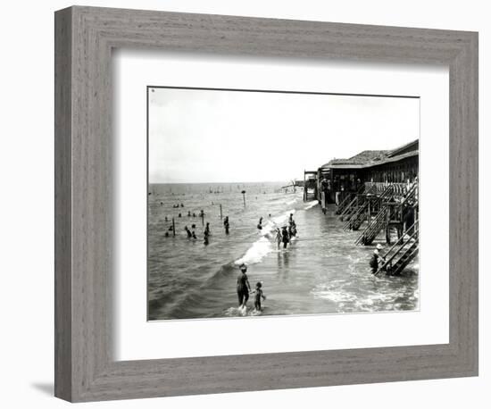 A Bathing Establishment Viewed from the Sea, the Lido-null-Framed Giclee Print