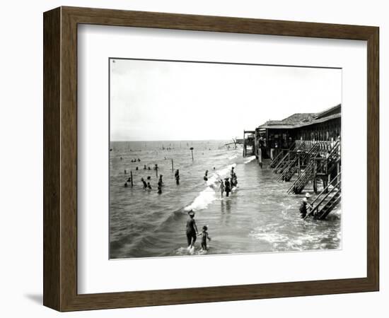 A Bathing Establishment Viewed from the Sea, the Lido-null-Framed Giclee Print