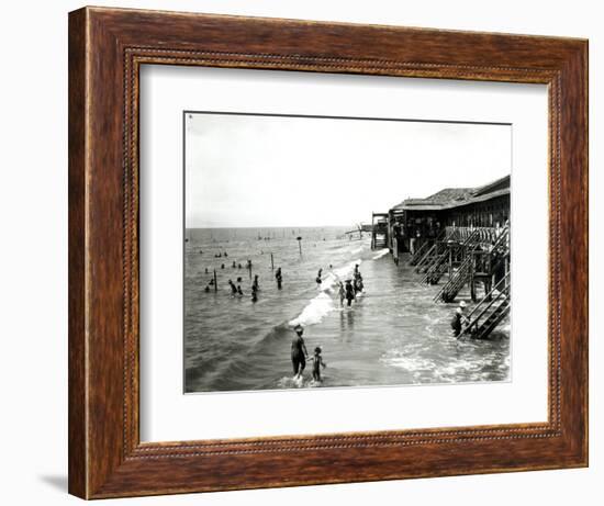 A Bathing Establishment Viewed from the Sea, the Lido-null-Framed Giclee Print