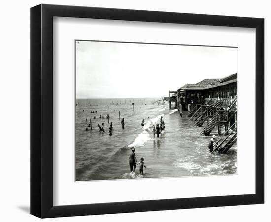 A Bathing Establishment Viewed from the Sea, the Lido-null-Framed Giclee Print