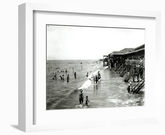 A Bathing Establishment Viewed from the Sea, the Lido-null-Framed Giclee Print