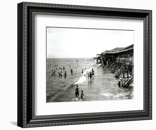 A Bathing Establishment Viewed from the Sea, the Lido-null-Framed Giclee Print