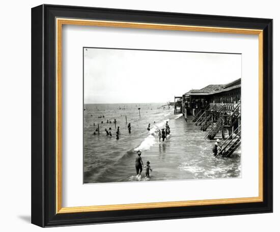 A Bathing Establishment Viewed from the Sea, the Lido-null-Framed Giclee Print