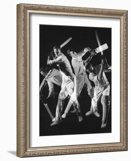 A Batsman Exhibitis Four Different Shots-Heinz Zinram-Framed Photographic Print