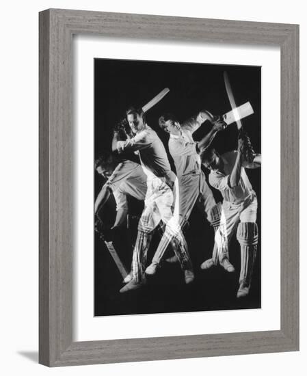 A Batsman Exhibitis Four Different Shots-Heinz Zinram-Framed Photographic Print