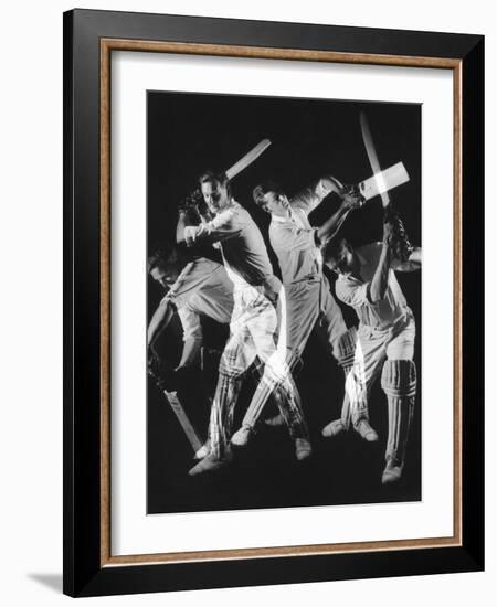 A Batsman Exhibitis Four Different Shots-Heinz Zinram-Framed Photographic Print