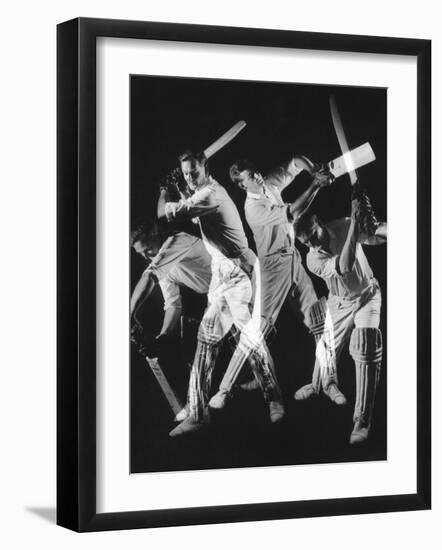 A Batsman Exhibitis Four Different Shots-Heinz Zinram-Framed Photographic Print