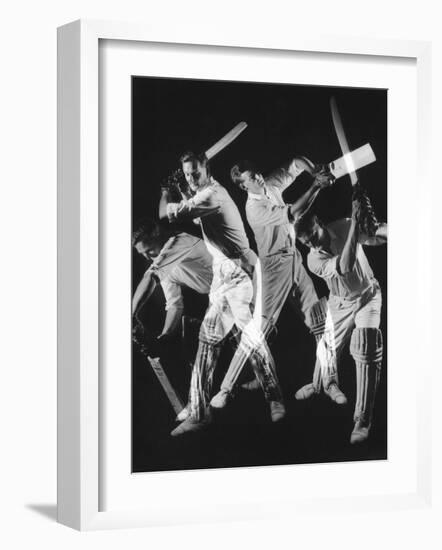 A Batsman Exhibitis Four Different Shots-Heinz Zinram-Framed Photographic Print