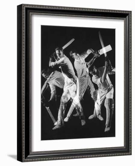 A Batsman Exhibitis Four Different Shots-Heinz Zinram-Framed Photographic Print