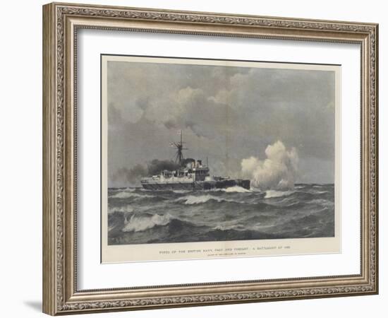 A Battleship of 1893-Eduardo de Martino-Framed Giclee Print