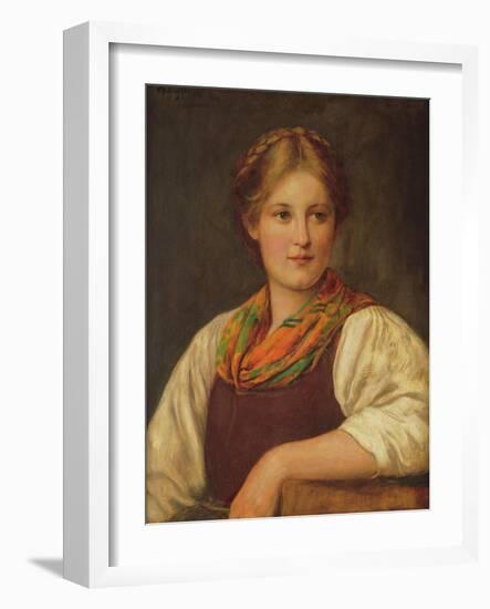 A Bavarian Peasant Girl-Franz Von Defregger-Framed Giclee Print