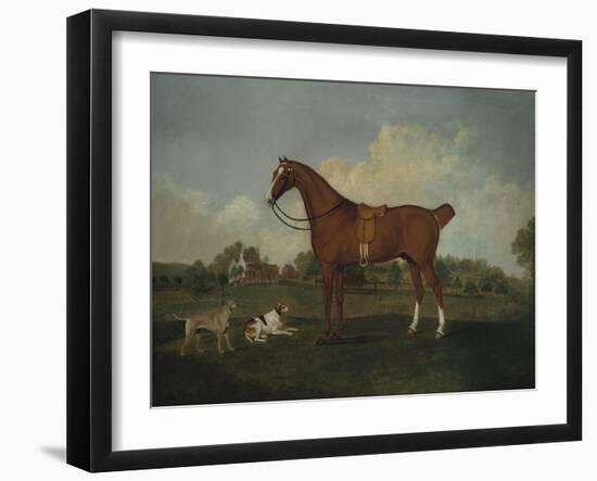 A Bay Hunter and Two Hounds in a Landscape, with a Mansion Beyond, 1779-Henry Thomas Alken-Framed Giclee Print