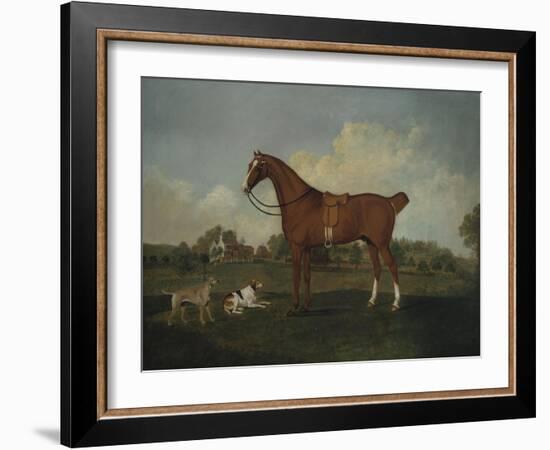 A Bay Hunter and Two Hounds in a Landscape, with a Mansion Beyond, 1779-Henry Thomas Alken-Framed Giclee Print