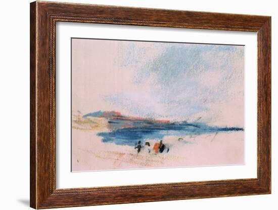 A Bay, with Blue Water and Figures in the Foreground (W/C on Paper)-Hercules Brabazon Brabazon-Framed Giclee Print