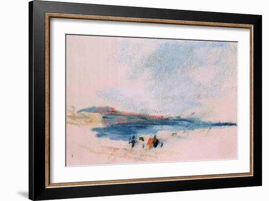 A Bay, with Blue Water and Figures in the Foreground (W/C on Paper)-Hercules Brabazon Brabazon-Framed Giclee Print