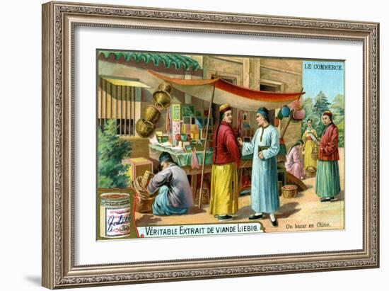 A Bazaar in China, C1900-null-Framed Giclee Print