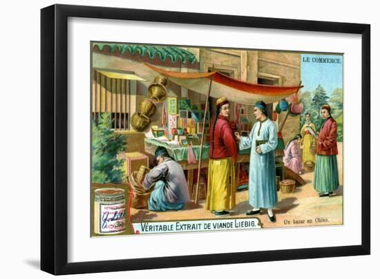 A Bazaar in China, C1900-null-Framed Giclee Print