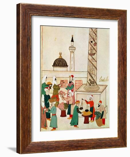 A Bazaar in Istanbul, circa 1580-null-Framed Giclee Print