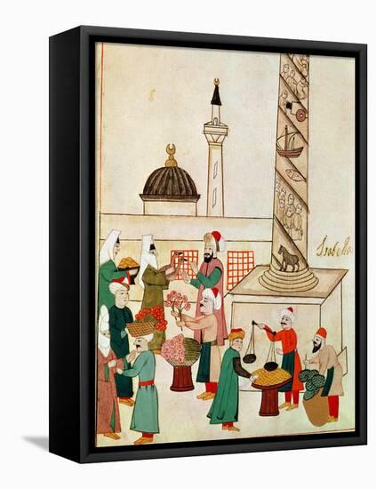 A Bazaar in Istanbul, circa 1580-null-Framed Premier Image Canvas