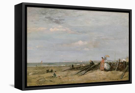 A Beach Scene at Trouville, 1860s-Eugene Louis Boudin-Framed Premier Image Canvas