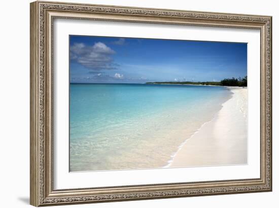 A Beach View at Half Moon Cay, with Golden Sands and Bright Blue Sea-Natalie Tepper-Framed Photo