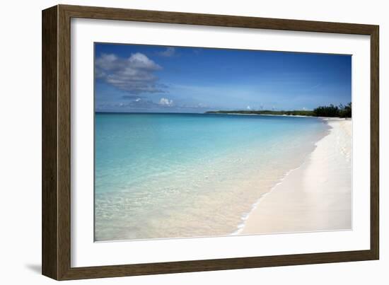 A Beach View at Half Moon Cay, with Golden Sands and Bright Blue Sea-Natalie Tepper-Framed Photo