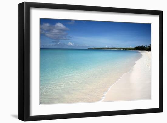 A Beach View at Half Moon Cay, with Golden Sands and Bright Blue Sea-Natalie Tepper-Framed Photo