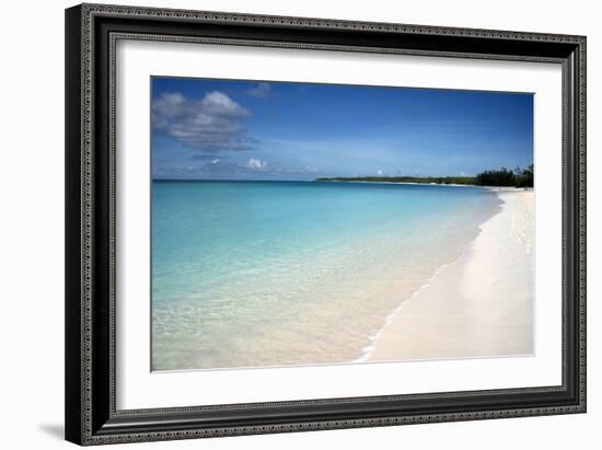 A Beach View at Half Moon Cay, with Golden Sands and Bright Blue Sea-Natalie Tepper-Framed Photo