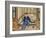 A Bearded Old Gentleman Wearing Blue Winter Clothes, Holding a Snuff Bottle and Stroking a Cat-null-Framed Giclee Print