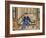 A Bearded Old Gentleman Wearing Blue Winter Clothes, Holding a Snuff Bottle and Stroking a Cat-null-Framed Giclee Print