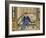 A Bearded Old Gentleman Wearing Blue Winter Clothes, Holding a Snuff Bottle and Stroking a Cat-null-Framed Giclee Print