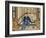 A Bearded Old Gentleman Wearing Blue Winter Clothes, Holding a Snuff Bottle and Stroking a Cat-null-Framed Giclee Print