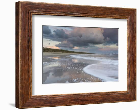 A beautiful cloudscape and wild sea at Waxham, Norfolk, England, United Kingdom, Europe-Jon Gibbs-Framed Photographic Print