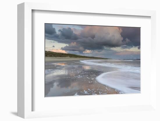 A beautiful cloudscape and wild sea at Waxham, Norfolk, England, United Kingdom, Europe-Jon Gibbs-Framed Photographic Print