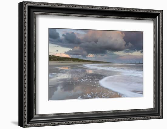 A beautiful cloudscape and wild sea at Waxham, Norfolk, England, United Kingdom, Europe-Jon Gibbs-Framed Photographic Print