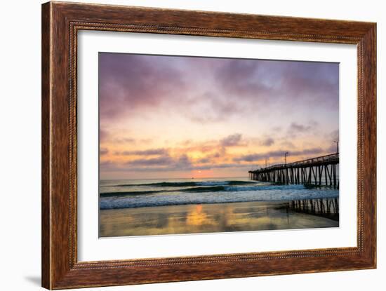 A Beautiful Cloudy Sunrise Captured at the Virginia Beach Fishing Pier-Scottymanphoto-Framed Photographic Print